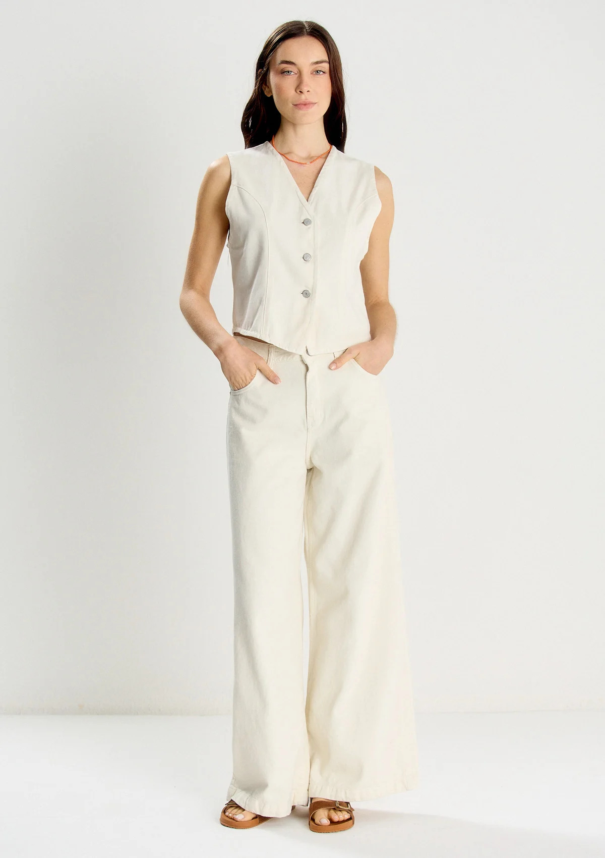 CHALECO + PANTALON WIDE LEG